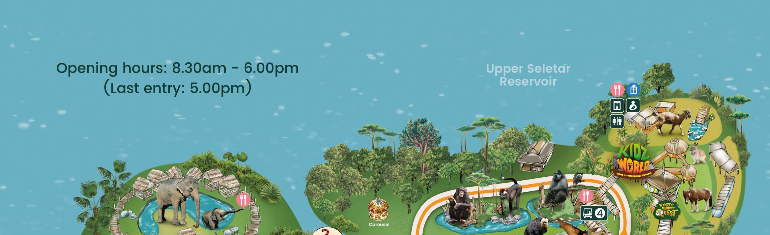 Tiket Singapore Zoo dengan Tram Ride